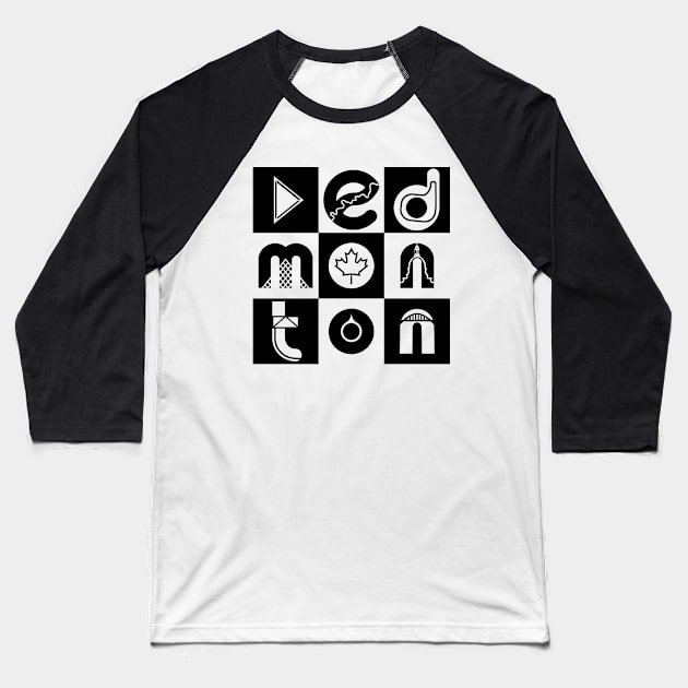 Edmonton Architecture Baseball T-Shirt by Edmonton River